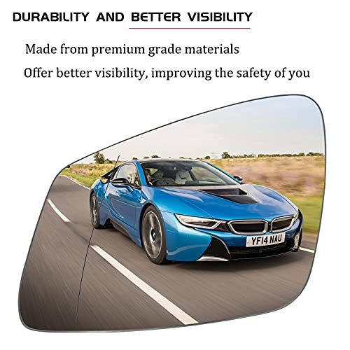 SKARUMMER Driver Left Side Mirror Replacement for BMW 228i 320i 328i 330i 335i 428i 430i 435i 440i 535i 550i 640i i3 M2 M3 M4 M5 M6 X1 & More - Side View Heated Convex Mirror Glass - Image 3