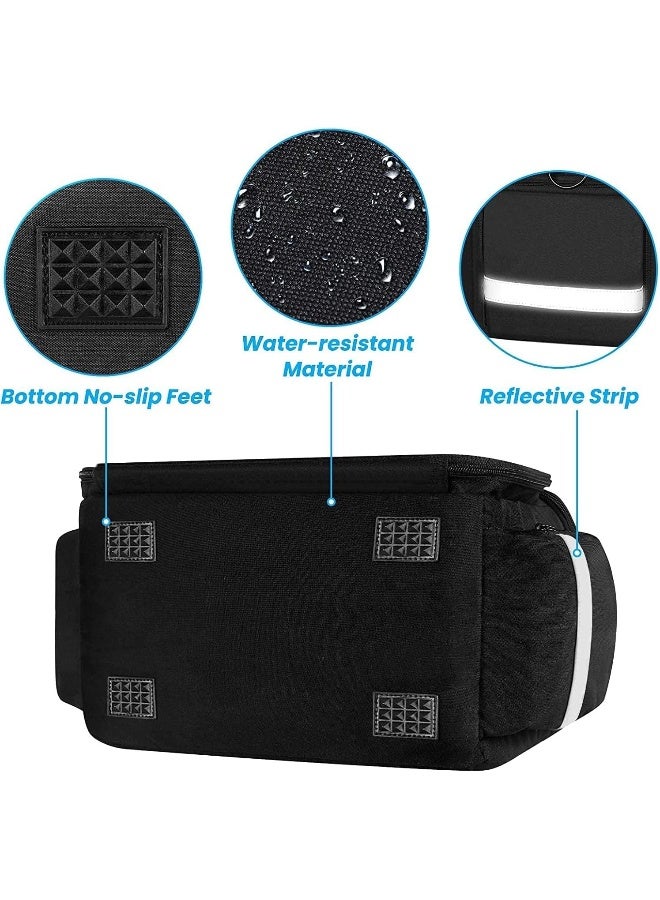 Mancro Medical Bag, Home Health Nurse Bag with Nonslip Bottom, Removable Shoulder Strap, Water-Resistant Empty First Aid Organizer for Medical Student, Therapist, Black - Image 5