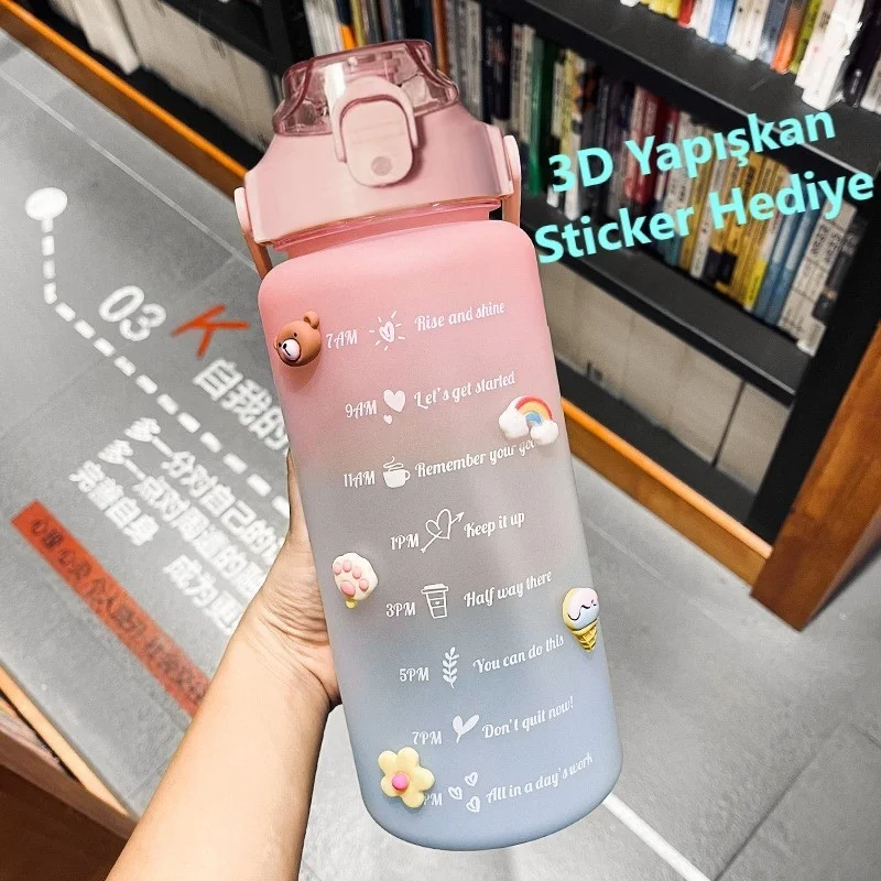Duffa Motivational Water Bottle Water Bottle Water Bottle 2 Lt Tritan Gym Water Bottle Bpa Free Water Bottle