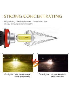 Excefore LED Headlight Bulbs, Fog Light Lamp, 55W Halogen Headlight Bulbs 3000K Super Bright, 360 Degree Adjustable, Non-polarity Plug & Play, Pack of 2  - Image 3