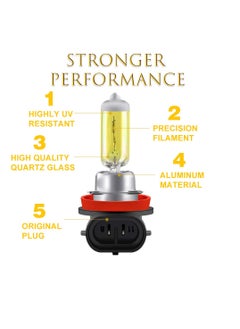 Excefore LED Headlight Bulbs, Fog Light Lamp, 55W Halogen Headlight Bulbs 3000K Super Bright, 360 Degree Adjustable, Non-polarity Plug & Play, Pack of 2  - Image 4