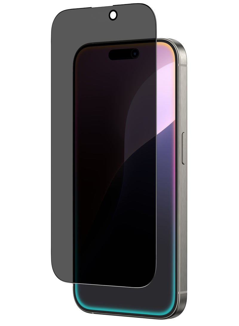 AMAZINGthing Privacy Supreme Glass Full Cover for iPhone 16 Screen Protector Tempered Glass with Easy Install Tray - [28 Degree Privacy 2.75D] - Image 3