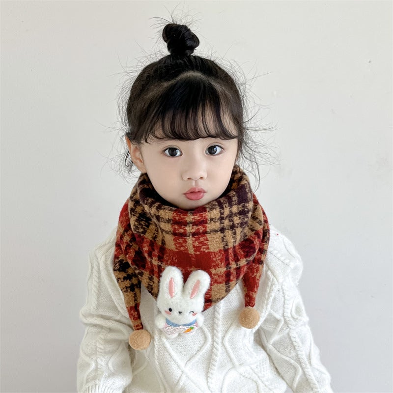 2024 Autumn and Winter Cotton Children''s Scarf Korean Cartoon Triangle Baby''s Slip Wipe Warm Boys'' and Girls'' Scarf - Image 5
