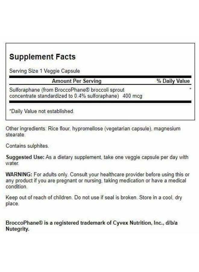 SWANSON Sulforaphane from Broccoli 400 mcg 60 Veg Capsules 3 Pack - Image 2