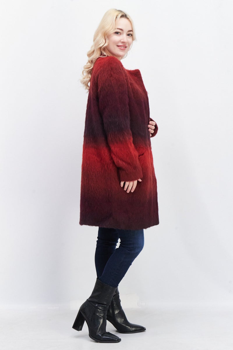 French Connection Women Ombre Trench Coat, Red Combo  - Image 2