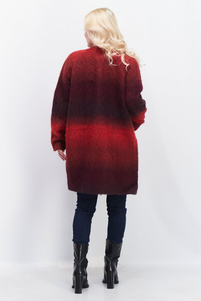French Connection Women Ombre Trench Coat, Red Combo  - Image 3