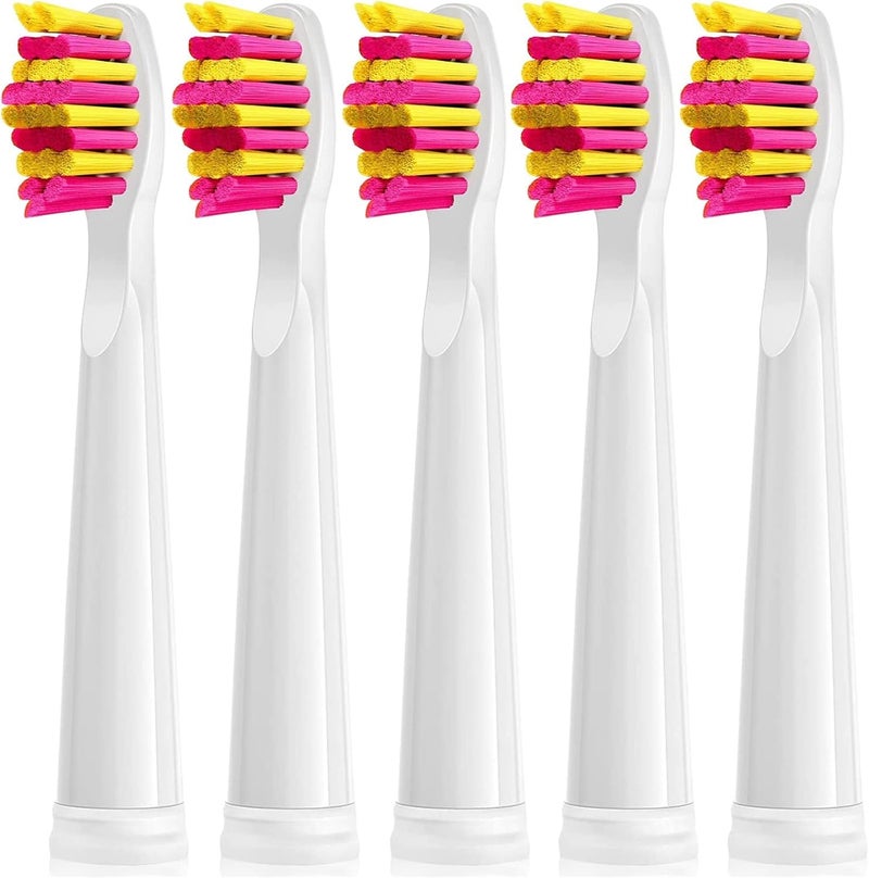 YUNCHI Toothbrush Replacement Heads Compatible with Fairywill FW-D1/D3/D7/D8/507/508/551/917/959, ATMOKO, Gloridea, Sboly, WOVIDA, YUNCHI Y1 Sonic Electric Toothbrushes, 5 Pack - Pink - Image 1