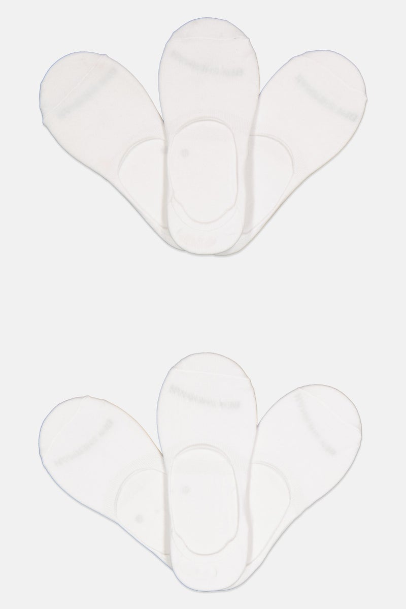 Ben Sherman Men 6 Pairs Brand Logo Silicone Heel Grip Socks, White  - Image 1