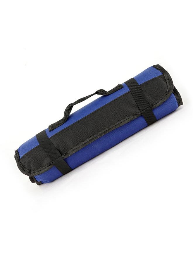 Thoraya Chef Tool Roll Bag Oxford Cloth Portable Fork Tool Case Holder Pouch with Handle for Culinary Traveling Blue  - Image 3