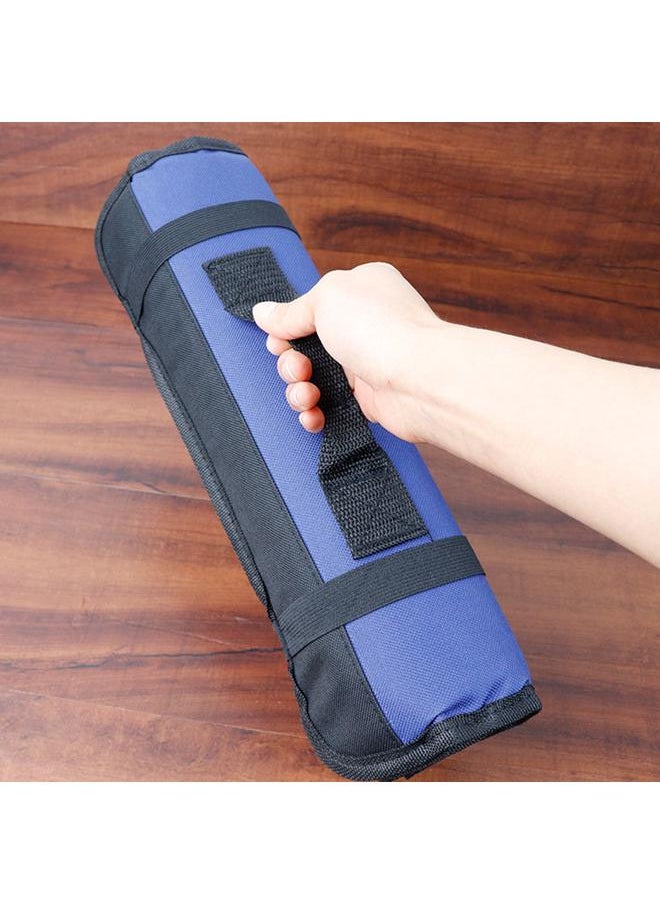 Thoraya Chef Tool Roll Bag Oxford Cloth Portable Fork Tool Case Holder Pouch with Handle for Culinary Traveling Blue  - Image 4