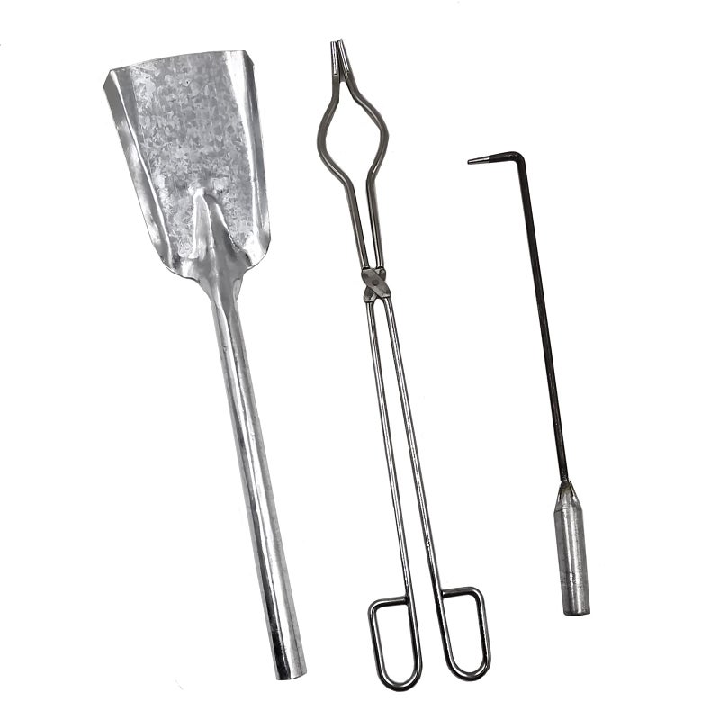 HUAHA Fireplace Tools Set, BBQ Accessories Kit 3 PCS Cast-Iron Fireplace Accessories Composed of Poker, Shovel,Pliers Fire Set Accessories Indoor Outdoor - Image 1