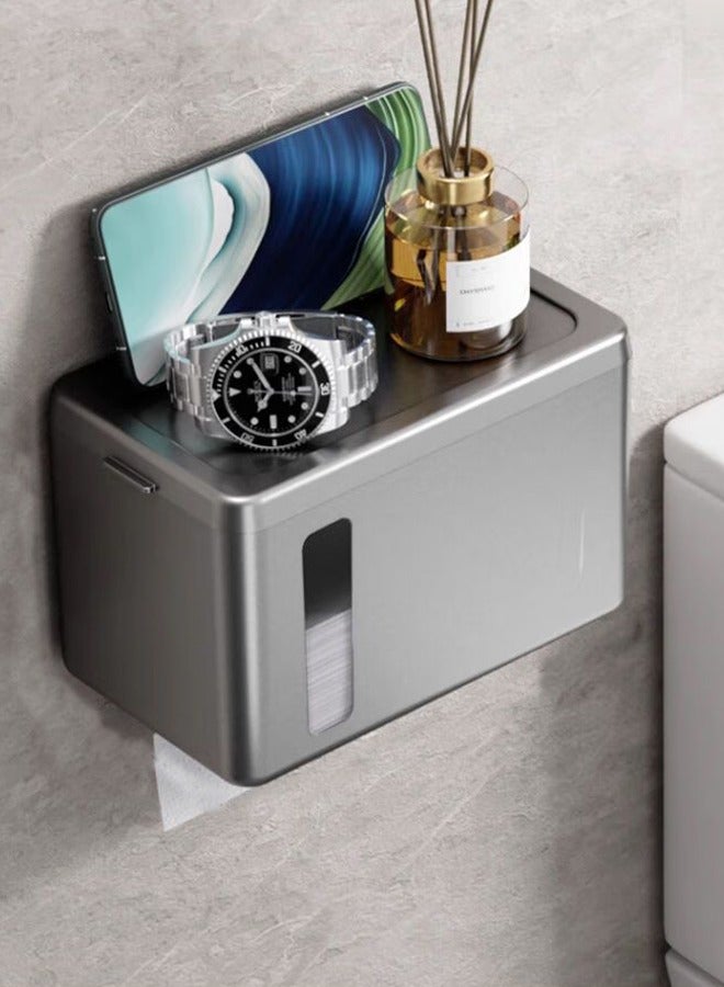 Multi-functional No-Drill Acrylic Tissue Box - Waterproof Wall-mounted Tissue Organizer for Kitchen/Bathroom  - Image 1