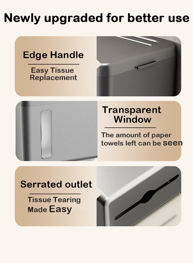 Multi-functional No-Drill Acrylic Tissue Box - Waterproof Wall-mounted Tissue Organizer for Kitchen/Bathroom  - Image 4