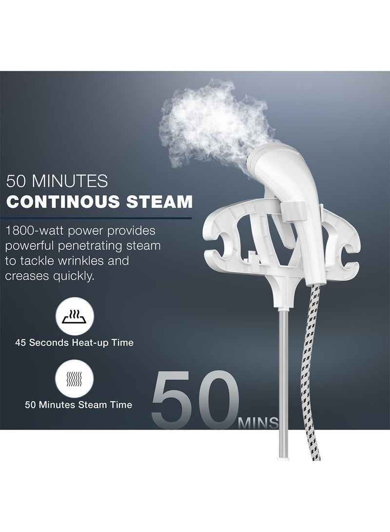 NIKAI Garment Steamer With Ironing Board, Thermostat Protection, Adjustable Telescopic Pole, Suit Hanger, Water Tank, 45 Sec Preheat, 2 Systems Levels, 50 Min Steam 1.6 L 1800 W NGS266A White - Image 3