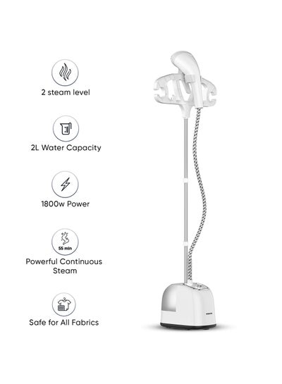 NIKAI Garment Steamer With Ironing Board Thermostat Protection Adjustable Telescopic Pole Suit Hanger Water Tank 45 Sec