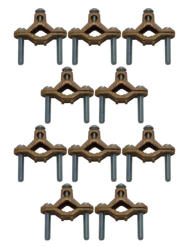 COREX 1/2" to 1" Bronze Water Pipe Ground Clamp - High Conductivity Grounding Clamp Conduit Fitting - 10 Pack - Image 4
