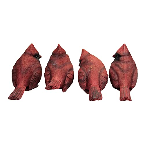 Transpac Set of 4 Small Resin CARDINAL Figurines #U2813 - Image 2