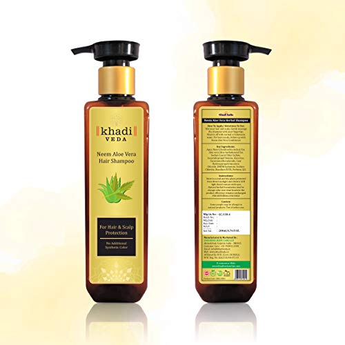 Khadi Veda Shampoo Neem Aloe Vera for Hair & Scalp Protection 200 ml - pack of 2. - Image 2