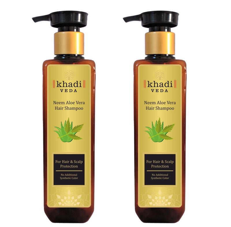 Khadi Veda Shampoo Neem Aloe Vera for Hair & Scalp Protection 200 ml - pack of 2. - Image 1
