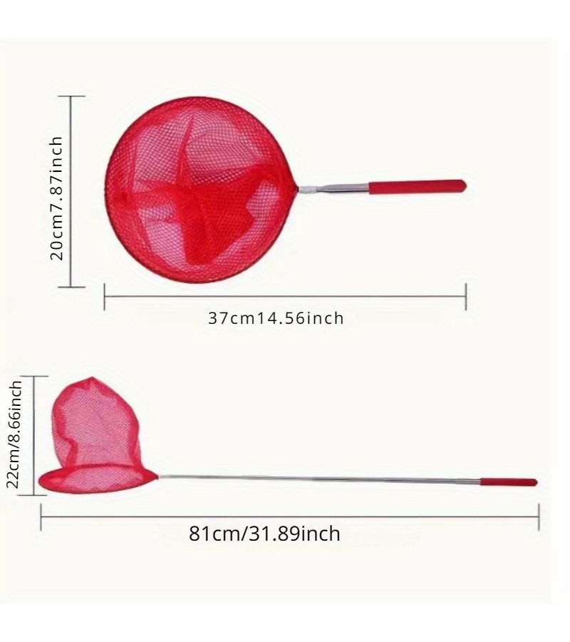 4 Pcs Random Color Outdoor Stainless Steel Telescopic Fishing Net With Bag - Image 3