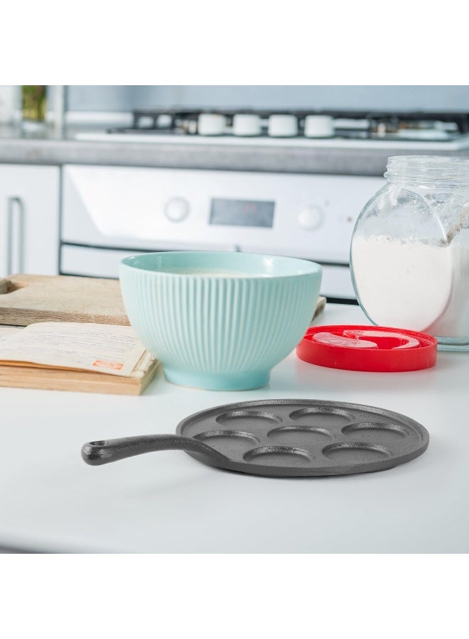 COMMERCIAL CHEF Cast Iron Pancake Pan, Silver Dollar Pancake Griddle, Easy to Clean  Heats Evenly, Makes 7 Mini Silver Dollar Pancakes