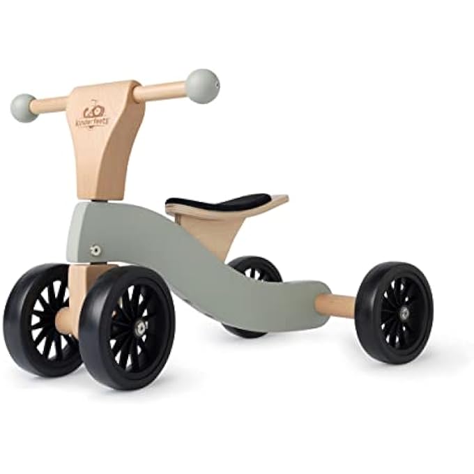 TINY GLIDER CHILDREN'S WOODEN 4-WHEEL FOOT-POWERED PLAY VEHICLE WITH PUSH STICK - Image 3