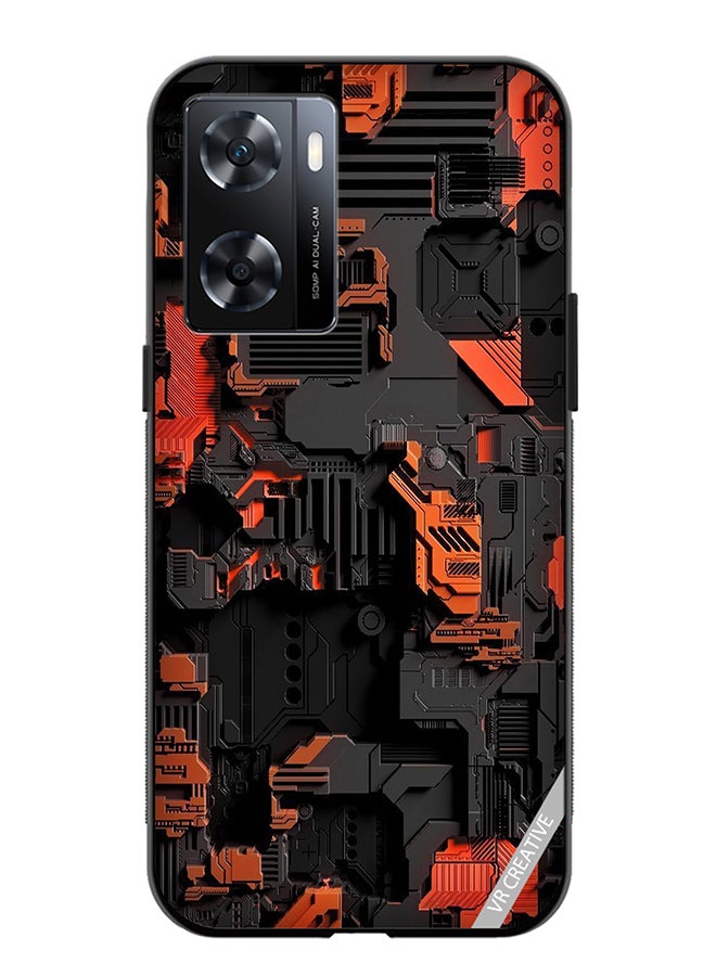 VR CREATIVE Protective Case Cover For Oppo A57/A77s Circuit Design Multicolour - Image 1