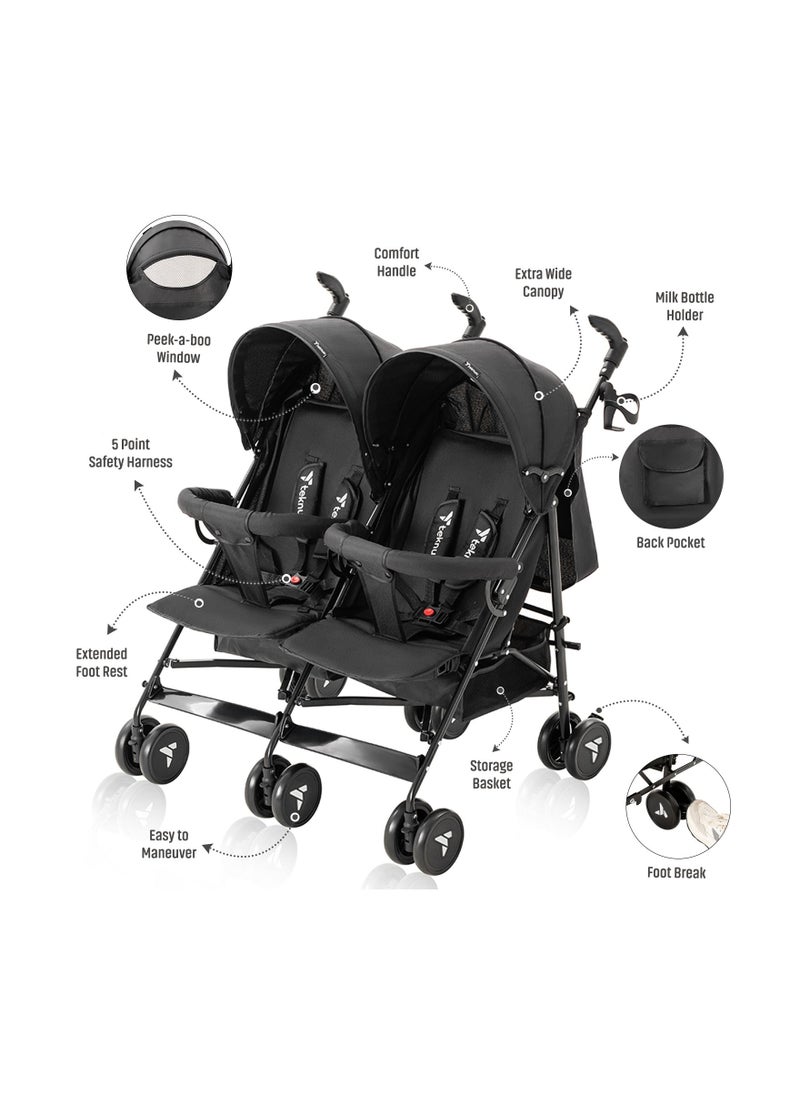 TEKNUM Twin Stroller Fellow - Black  - Image 2
