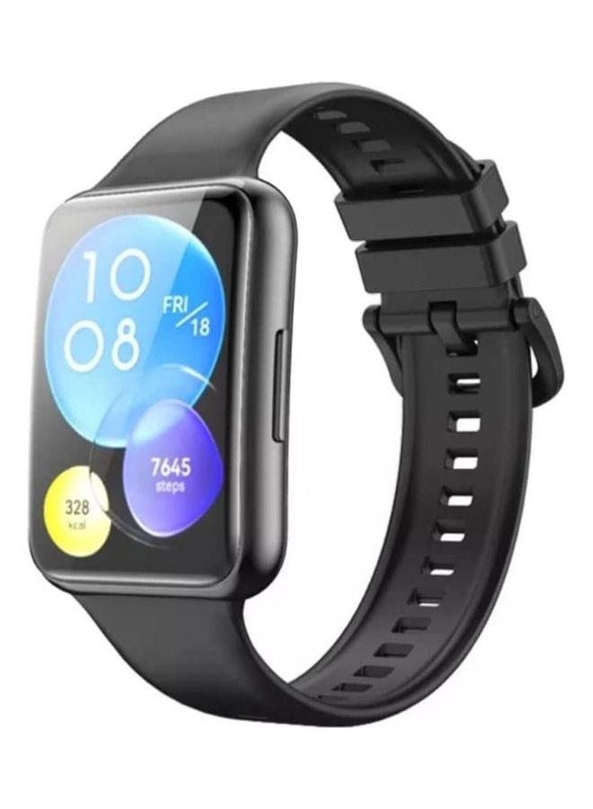 HUAWEI Fit 2 Watch Band Strap Silicone Replacement Wristband Black - Image 1