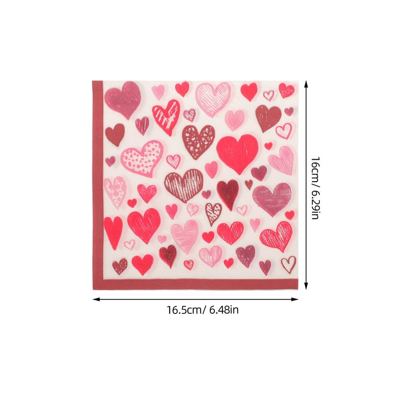 Pink Heart Shaped Paper Napkins 40 Sheets Soft Absorbent For Valentine Wedding Birthday - Image 3