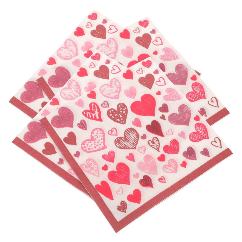 Pink Heart Shaped Paper Napkins 40 Sheets Soft Absorbent For Valentine Wedding Birthday - Image 2