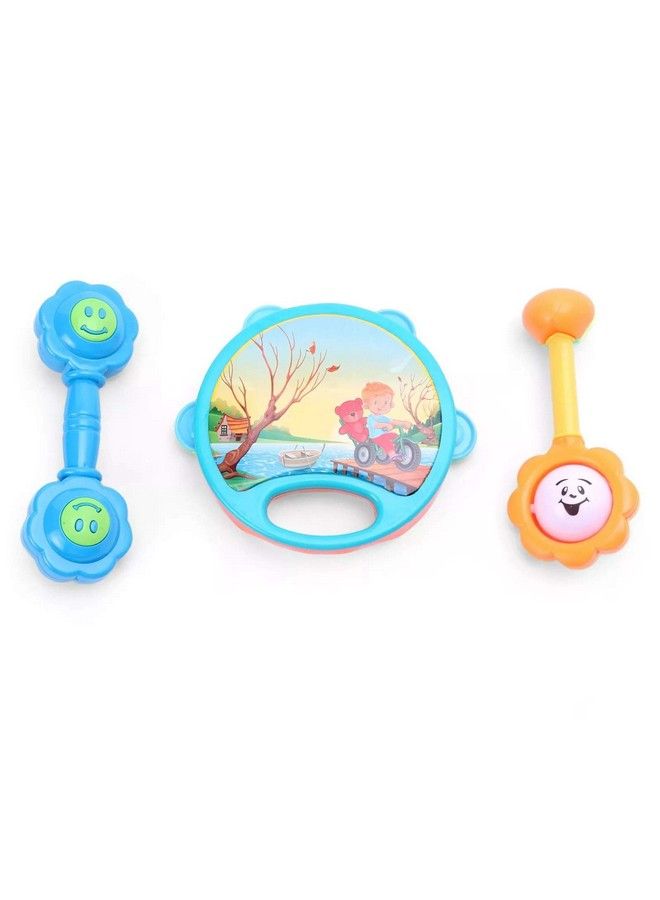RATNA'S Ratnas Baby Bliss 3 In 1 Rattle Set. Premium Quality Dafli With A Rattle For Infants - Image 1