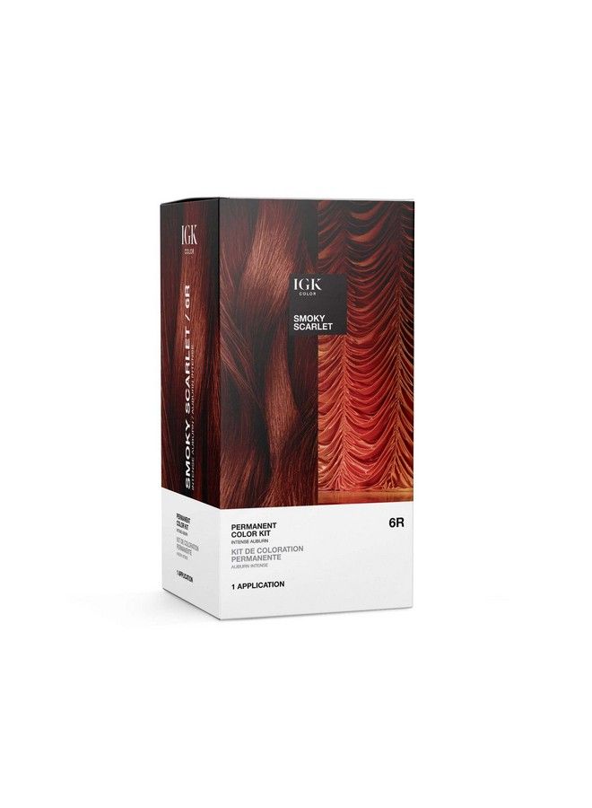 iGK مجموعة لون دائم سموكي سكارليت أوبورن 6R | تطبيق سهل + تقوية + لمعان | نباتي + خالي من القسوة + خالي من الأمونيا | 4.75 أونصة - Image 2