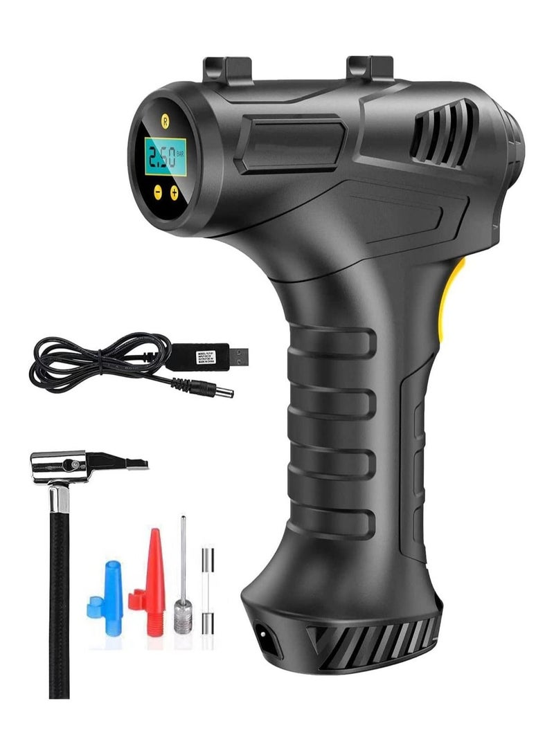 Y&D Cordless Tire Inflator, Handheld Electric Digital Tyre Pump, Rechargeable Air Compressor 150 PSI with LED Light, for Cars Motorcycles Bicycles Balls and Other Inflatables  - Image 1