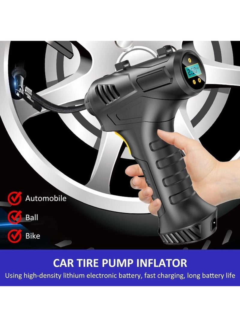 Y&D Cordless Tire Inflator, Handheld Electric Digital Tyre Pump, Rechargeable Air Compressor 150 PSI with LED Light, for Cars Motorcycles Bicycles Balls and Other Inflatables  - Image 2