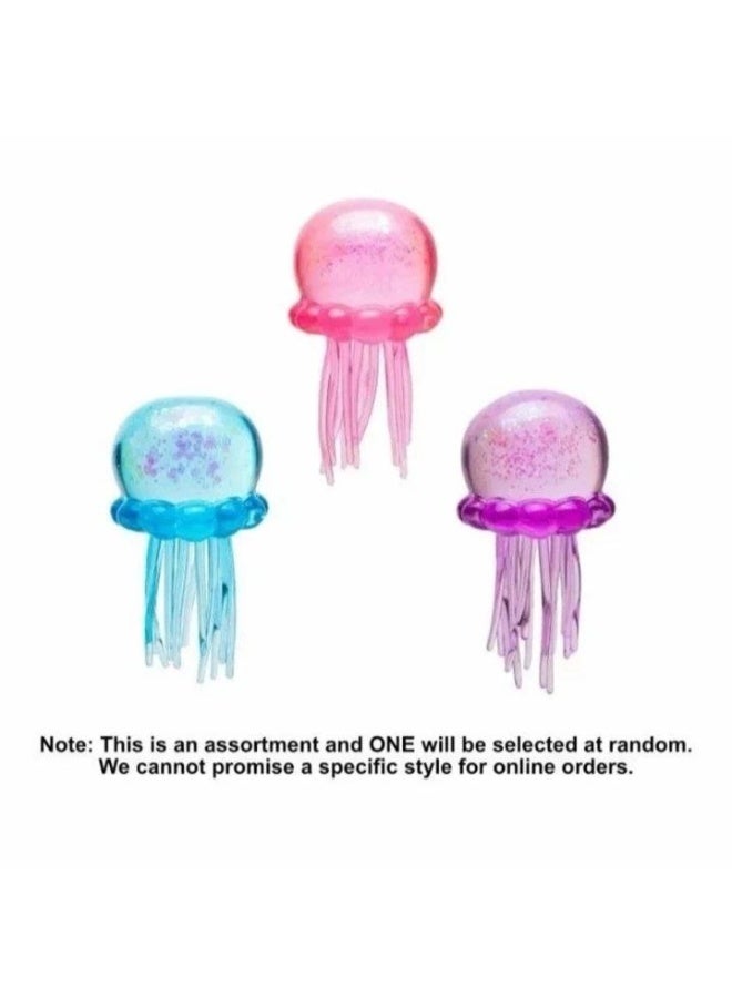 Glitter Jellyfish Slow Rising Squishy Fidget Toy for Stress Relief - Blue - Image 2