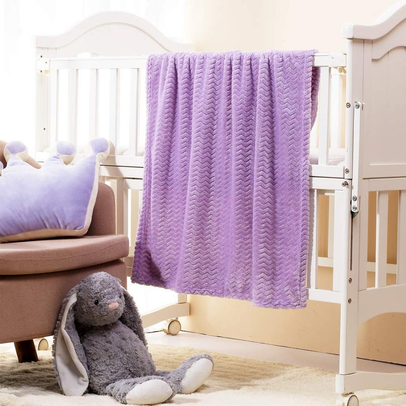 CREVENT 30''X40'' Soft Cozy Warm Baby Blankets for Boys Girls Solid Color - All Season Use - Newborn Essentials (Wave Lanveder) - Image 5