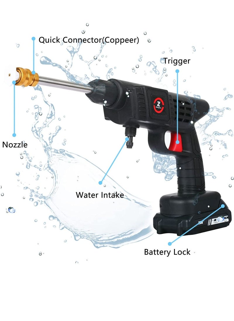 XiuWoo 188V 2 Battery Cordless Portable Washer Electric Cleaner Machine 30 Bar High-Pressure Portable Washer with 3-in-1 Adjustable Nozzle For Washing Cars & Floors  - Image 3