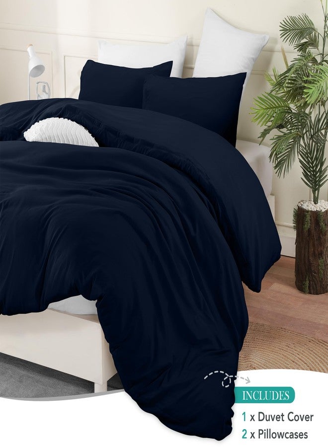 Utopia Bedding Duvet Cover Set with Pillowcases - 3 Pieces Bedding Duvet Cover with Zipper Closure - 1 Duvet Cover with 2 Pillowcases - Soft Brushed Microfiber (Queen, Navy) - Image 3