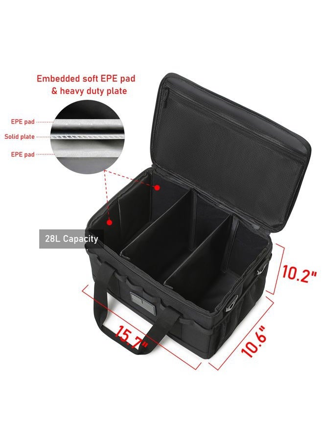 Lemubeane Tactical Camping Storage Bag 28L Tactical Utility Tote Bag Camping Cookware Organizer Trunk Organizer (Black) - Image 3