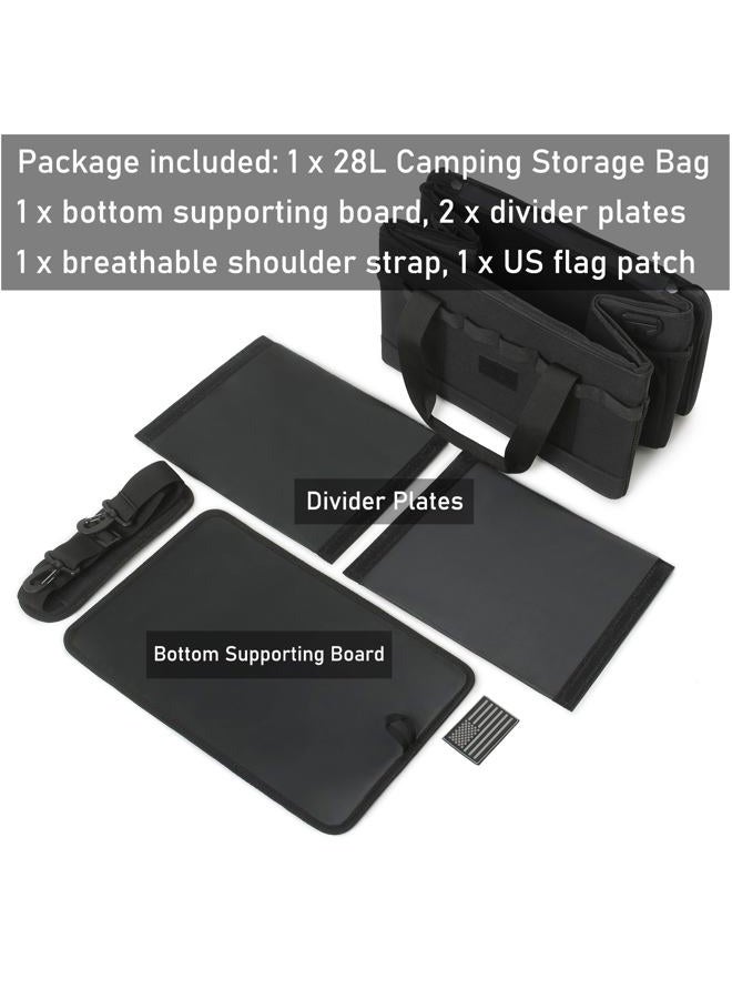 Lemubeane Tactical Camping Storage Bag 28L Tactical Utility Tote Bag Camping Cookware Organizer Trunk Organizer (Black) - Image 5