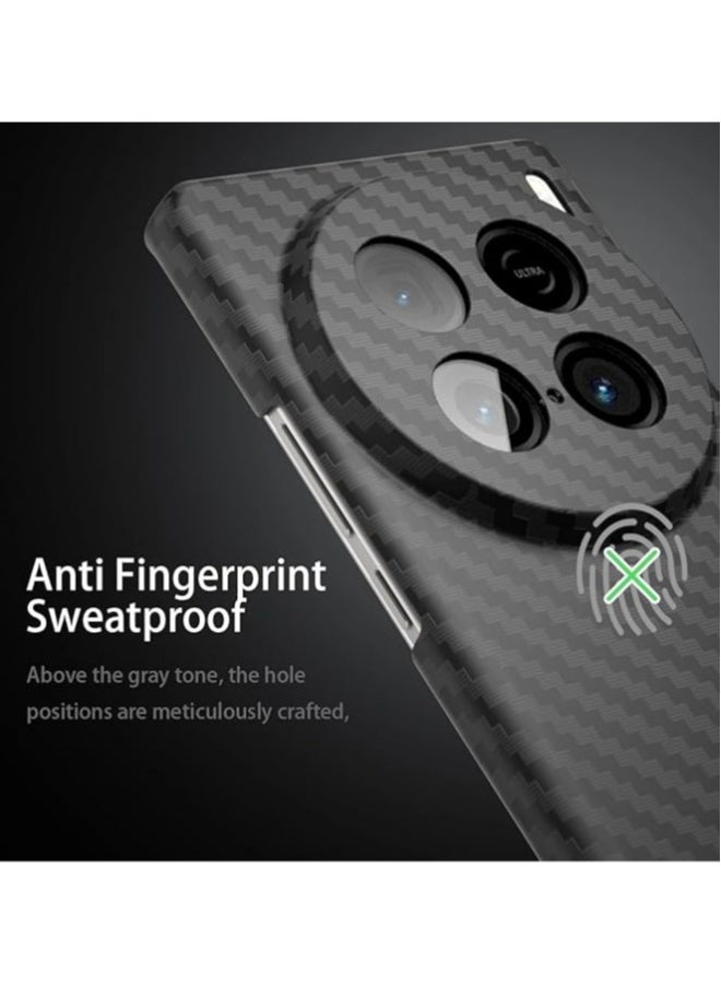 Case Compatible with VIVO X100 Ultra, Carbon Fiber Texture Hard PC Shell Slim Thin Anti-Fingerprint Heat Dissipation Protective Cover for VIVO X100 Ultra - Image 4