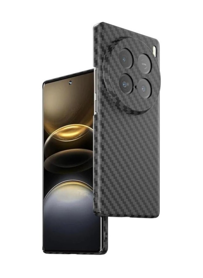 Case Compatible with VIVO X100 Ultra, Carbon Fiber Texture Hard PC Shell Slim Thin Anti-Fingerprint Heat Dissipation Protective Cover for VIVO X100 Ultra - Image 1