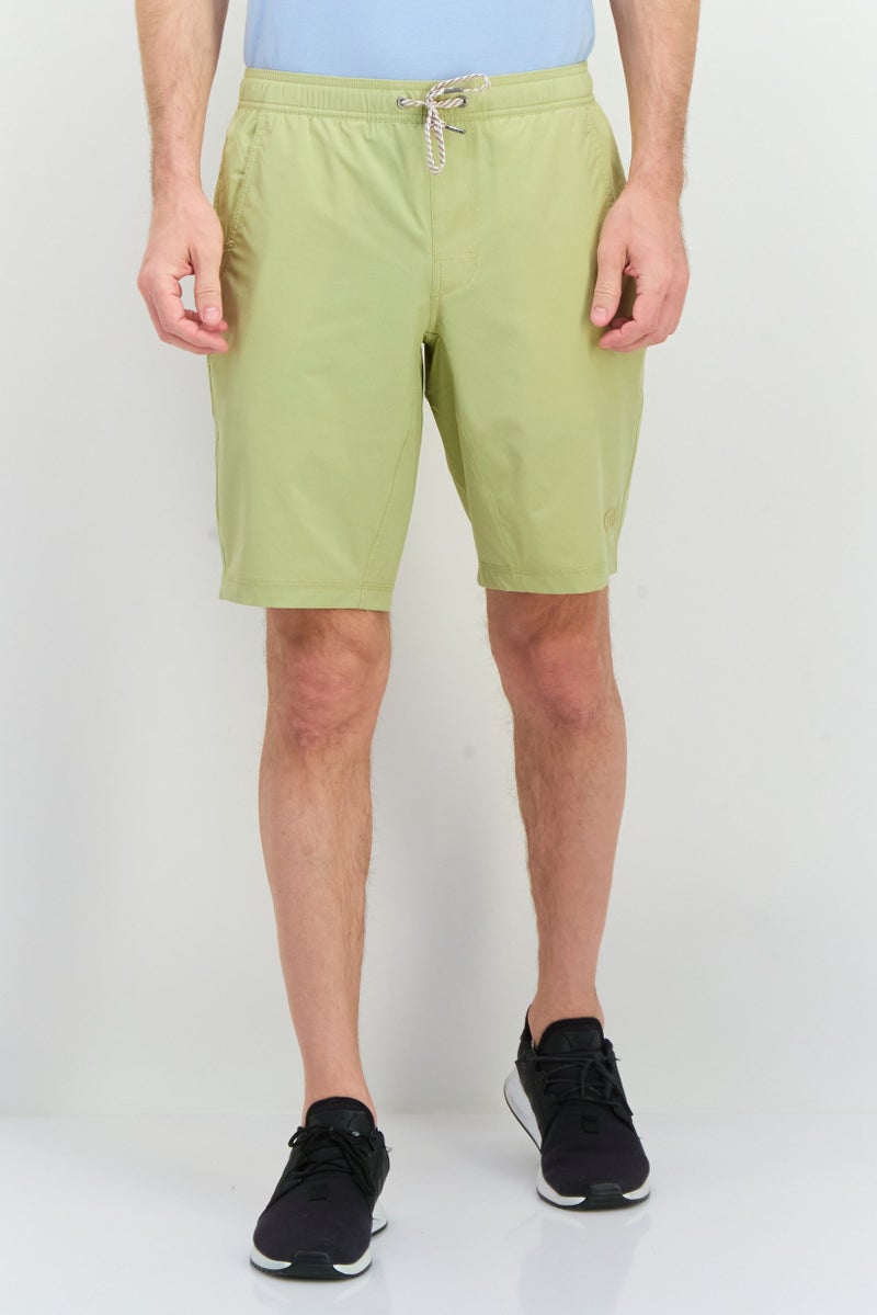 Beause Men Embroidered Logo Basic Shorts, Sage - Image 1