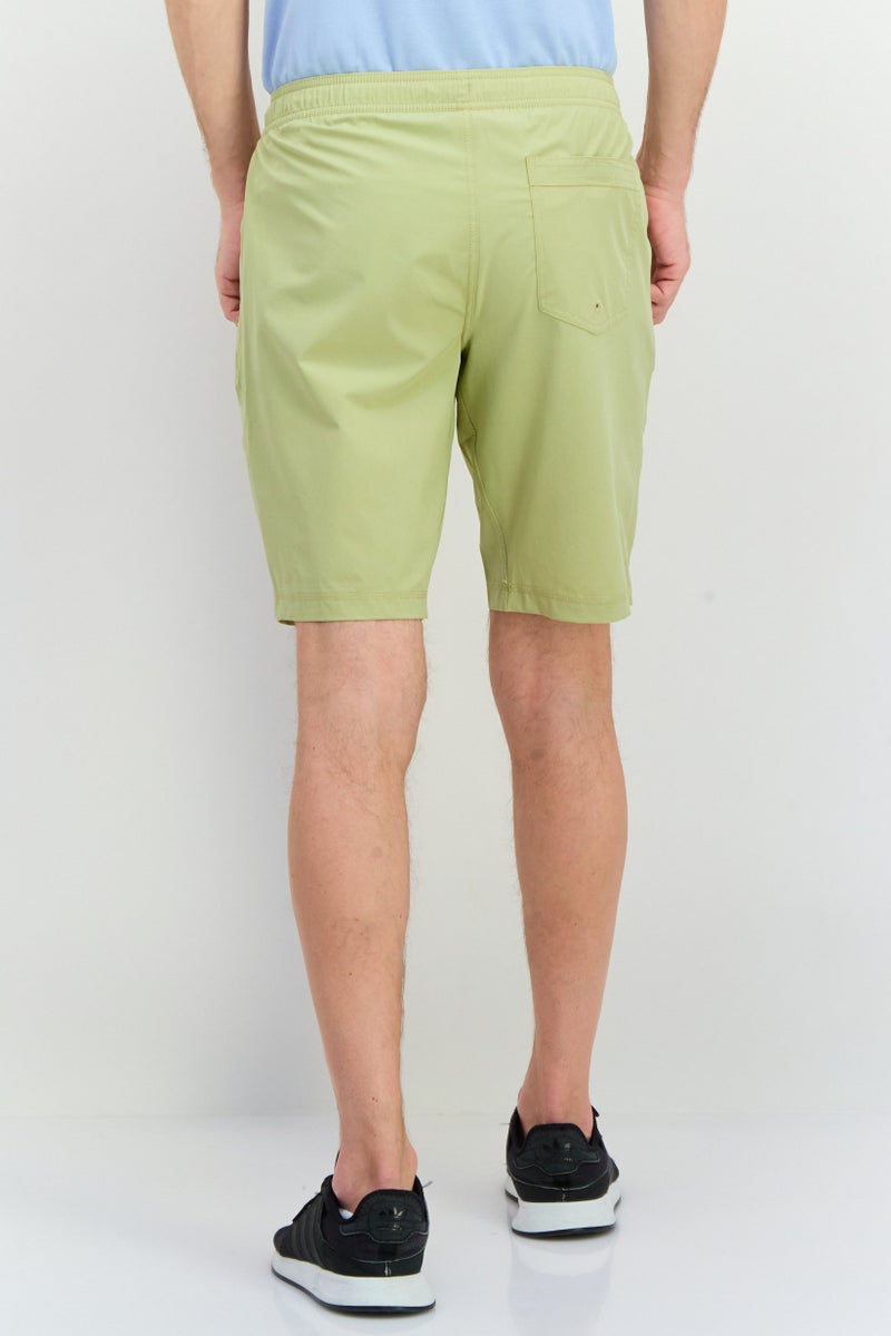 Beause Men Embroidered Logo Basic Shorts, Sage - Image 3