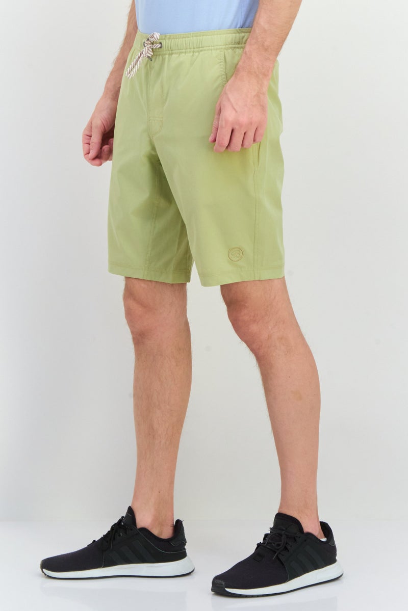 Beause Men Embroidered Logo Basic Shorts, Sage - Image 2