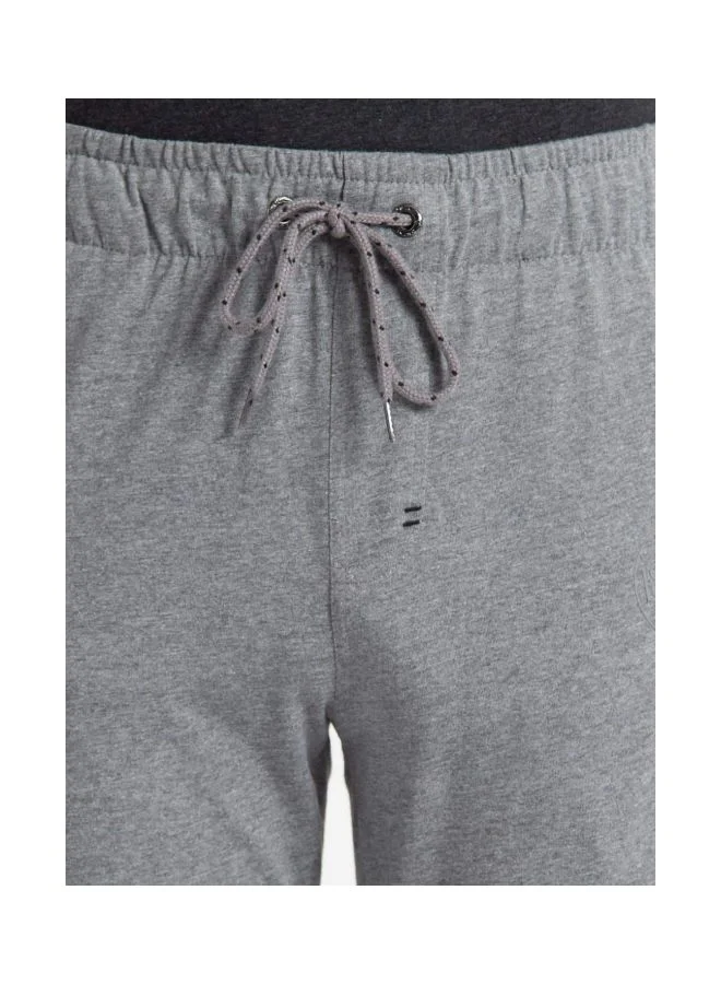 Jockey Grey Melange & Black 9501 Men Super Combed Cotton Rich Slim Fit Trackpants with Side and Back Pockets for Men | Best Price UAE