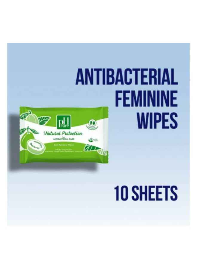 pH Care Daily Feminine Wipes Natural Protection 10s - Image 2