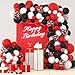 LUDEOU Red Black White Balloon Garland Arch Kit Red Black Balloons White Balloons Mixed Confetti Balloons for Casino Birthday Retirement Graduations 2025 Party Decorations - Image 3