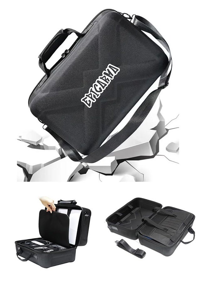 epicarma PS5 Slim Hard Shell Carry Case Xtreme, Carrying Case Travel Bag for PlayStation 5 Slim Console, Shockproof EVA Storage Case with Padded Dividers, Soft Interior Lining & Portable Carry Handle, Protective Storage Bag for PS5 Slim Accessories - Image 1